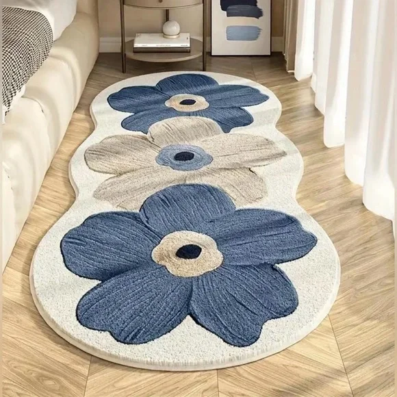 Abstract Floral Print Carpet Rug Non-Slip Plush New Boutique - Picture 2 of 4